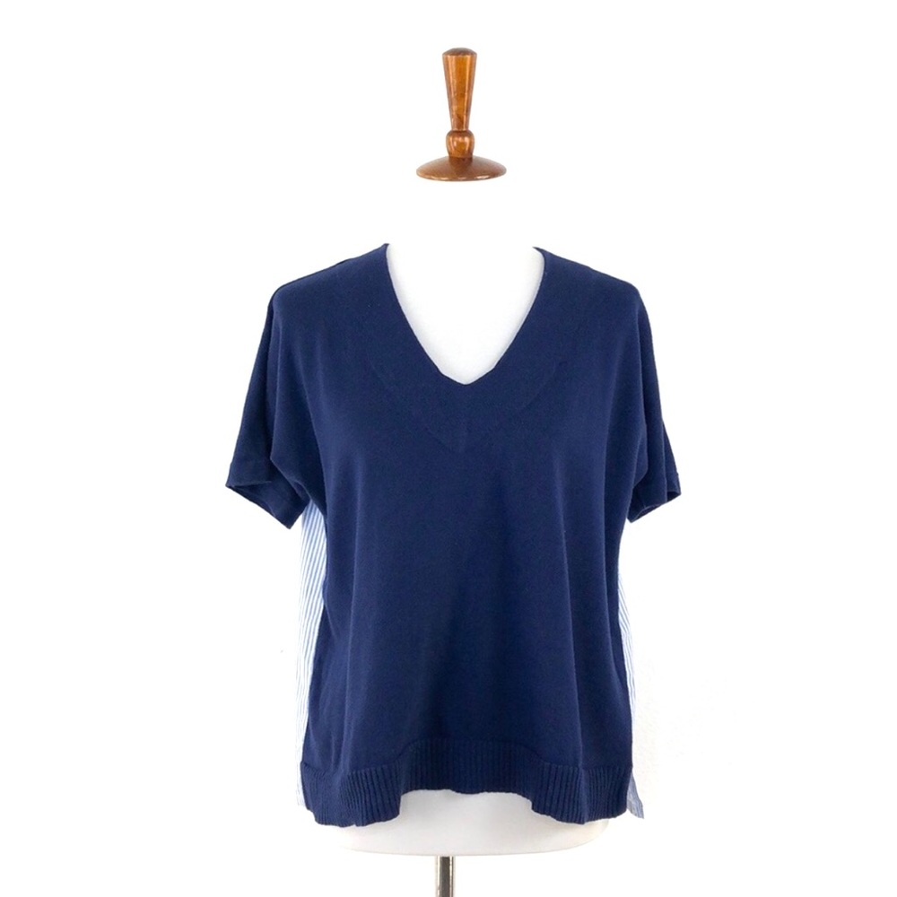 Vineyard Vines Blue Solid / Striped Short Sleeve … - image 1